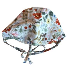 Briar linen baby bonnet - floral